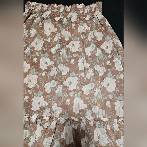LC Lauren Conrad Floral Midi Skirt - Brown and Sage - Picture 7 of 7